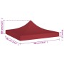 Tetto per Tendone per Feste 3x3 m Rosso Borgogna 270 g/m²