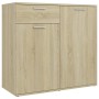 Credenza Rovere Sonoma 80x36x75 cm in Legno Multistrato