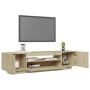 Mobile Porta TV con Luci LED Rovere Sonoma 160x35x40 cm