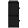 Armadietto con 4 Cesti in Tessuto Nero 63x30x71 cm Acciaio