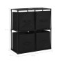 Armadietto con 4 Cesti in Tessuto Nero 63x30x71 cm Acciaio