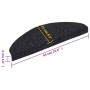 Tappetini Autoadesivi per Scale 15 pz 65x21x4 cm Nero