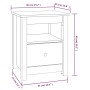 Comodini 2 pz 40x35x49 cm in Legno Massello di Pino