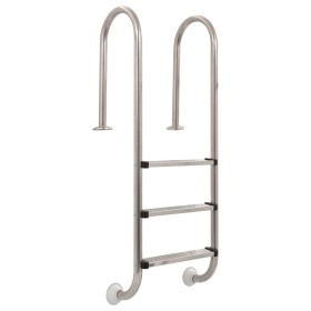 Scaletta per Piscina 3 Gradini in Acciaio Inox 304 120 cm