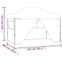 Gazebo Professionale Pieghevole con 4 Pareti 3x4 m Acciaio Blu