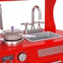 Cucina Giocattolo per Bambini in MDF 84x31x89 cm Rossa