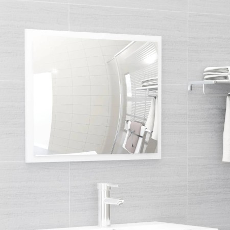 Set Mobili da Bagno 2 pz Bianco Lucido in Legno Multistrato