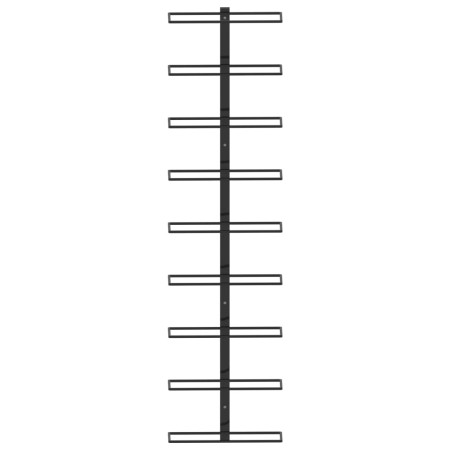 Portavini da Parete per 9 Bottiglie Nero in Ferro