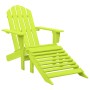 Sedia Giardino Adirondack con Ottomana Massello di Abete Verde