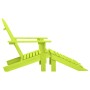 Sedia Giardino Adirondack con Ottomana Massello di Abete Verde