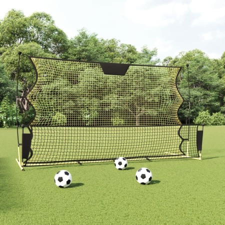 Rete Rimbalzante da Calcio Nera Gialla 183x85x120cm Poliestere