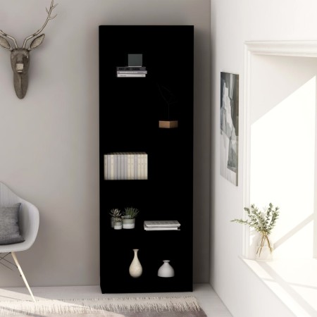 Libreria a 5 Ripiani Nera 60x24x175 cm in Legno Multistrato