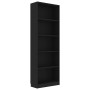 Libreria a 5 Ripiani Nera 60x24x175 cm in Legno Multistrato