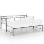Telaio Divano Letto Estraibile Nero in Metallo 90x200 cm
