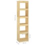 Libreria/Divisorio 40x30x167,5 cm Legno Massello di Pino