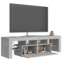 Mobile Porta TV con Luci LED Grigio Cemento 140x36,5x40 cm