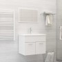 Set Mobili da Bagno 2 pz Bianco in Legno Multistrato