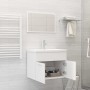 Set Mobili da Bagno 2 pz Bianco in Legno Multistrato