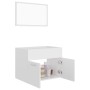 Set Mobili da Bagno 2 pz Bianco in Legno Multistrato