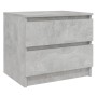 Comodini 2pz Grigio Cemento 50x39x43,5 cm in Legno Multistrato