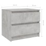 Comodini 2pz Grigio Cemento 50x39x43,5 cm in Legno Multistrato