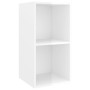 Mobile TV da Parete Bianco Lucido 37x37x72 cm Legno Multistrato