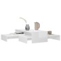 Set Tavolini ad Incastro Bianco Lucido 100x100x26,5 cm