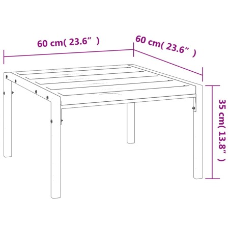 Tavolino da Giardino Nero 60x60x35 cm Acciaio