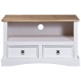 Mobile Porta TV Legno Pino Messicano Corona Bianco 91x43x56 cm