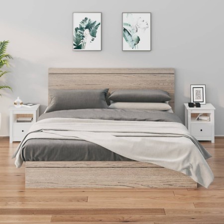 Comodini 2 pz Bianchi 40x35x49 cm in Legno Massello di Pino