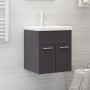 Mobile Sottolavabo Grigio Lucido 41x38,5x46cm Legno Multistrato