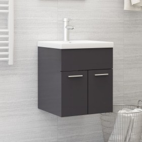 Mobile Sottolavabo Grigio Lucido 41x38,5x46cm Legno Multistrato