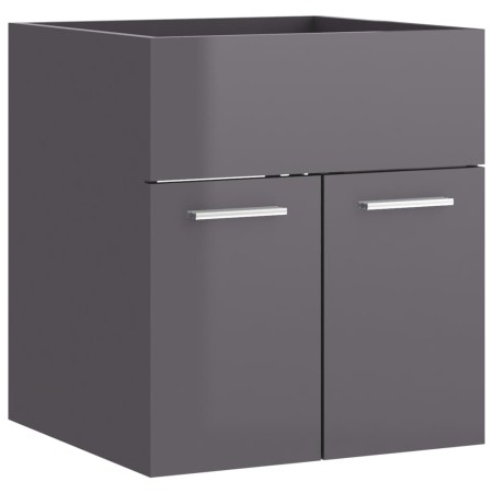 Mobile Sottolavabo Grigio Lucido 41x38,5x46cm Legno Multistrato