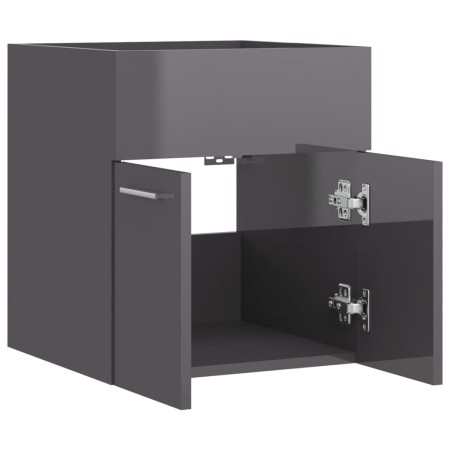 Mobile Sottolavabo Grigio Lucido 41x38,5x46cm Legno Multistrato