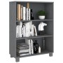 Libreria HAMAR Grigio Scuro 85x35x112 cm Legno Massello di Pino