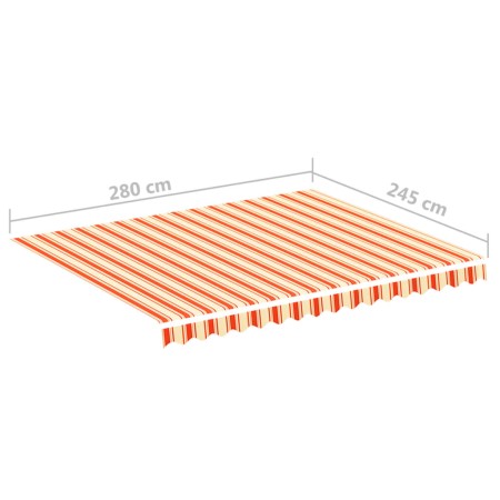 Tessuto di Ricambio per Tenda da Sole Giallo e Arancio 3x2,5 m