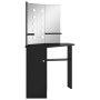Tavolino da Trucco Angolare con LED Nero 111x54x141,5 cm