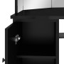 Tavolino da Trucco Angolare con LED Nero 111x54x141,5 cm