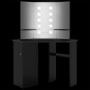 Tavolino da Trucco Angolare con LED Nero 111x54x141,5 cm