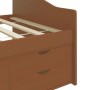 Divano Letto 3 Posti e Cassetti Marrone Miele in Pino 90x200cm