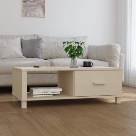 Tavolino HAMAR Miele 100x55x35 cm in Legno Massello di Pino