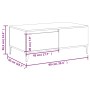 Tavolino da Salotto Bianco 90x50x36,5 cm in Legno Multistrato