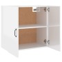 Armadietto a Muro Bianco Lucido 60x31x60 cm Legno Multistrato