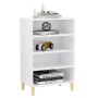 Credenza Bianco Lucido 57x35x90 cm in Legno Multistrato