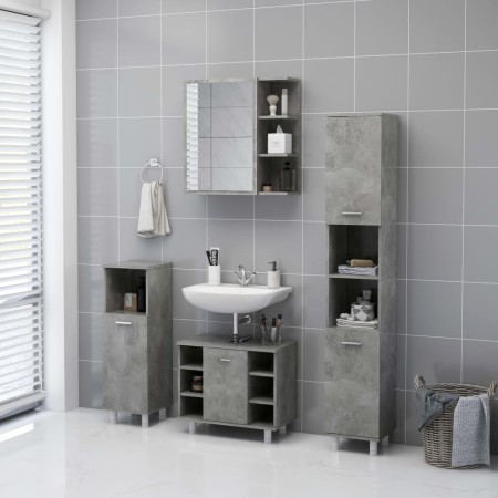 Mobile Bagno Specchio Grigio Cemento 62,5x20,5x64cm Multistrato