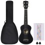 Set Ukulele Soprano con Borsa per Bambini Nera 21"