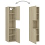 Mobile da Bagno Rovere Sonoma 30x30x130 cm in Legno Multistrato