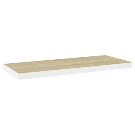 Scaffali a Parete 2 pz Rovere e Bianco 80x23,5x3,8 cm in MDF