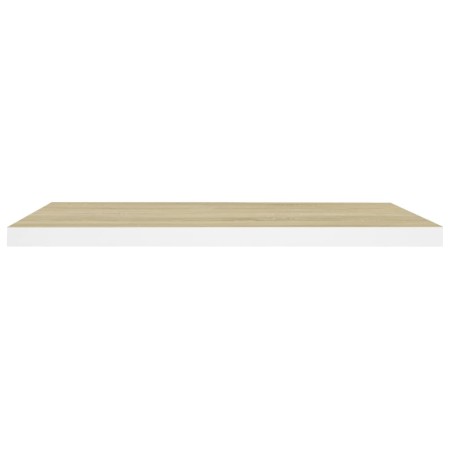 Scaffali a Parete 2 pz Rovere e Bianco 80x23,5x3,8 cm in MDF