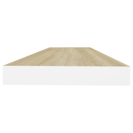 Scaffali a Parete 2 pz Rovere e Bianco 80x23,5x3,8 cm in MDF